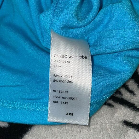 NWT naked wardrobe blue one shoulder keyhole mini club party dress size XXS - Picture 6 of 8